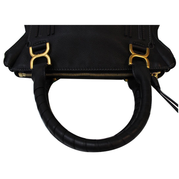 CHLOE Medium Marcie Calfskin Leather Satchel Bag Black