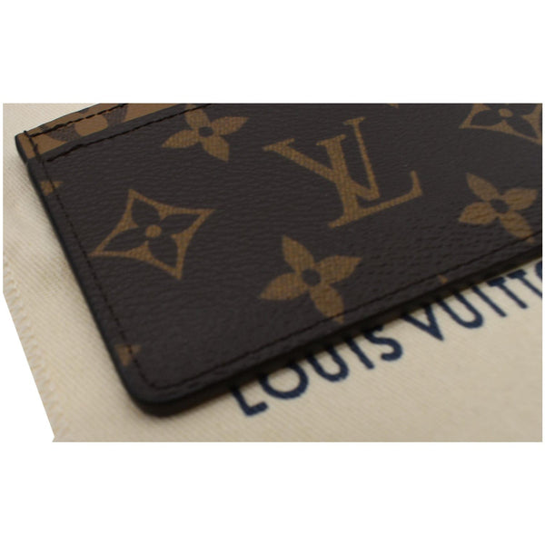 LOUIS VUITTON Reverse Monogram Canvas Card Holder Brown