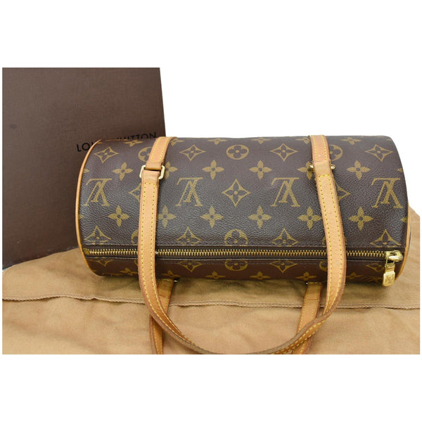 LOUIS VUITTON Papillon 26 Monogram Canvas Satchel Bag Brown