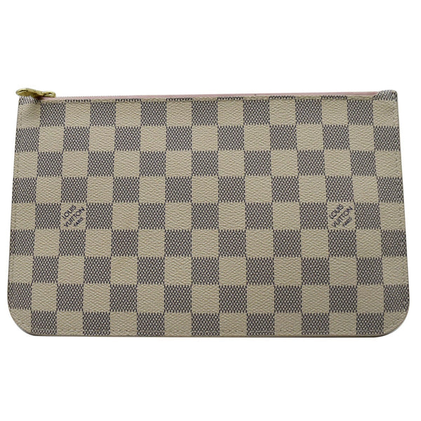 Louis Vuitton Neverfull MM Damier Azur Pochette Wristlet - backside view