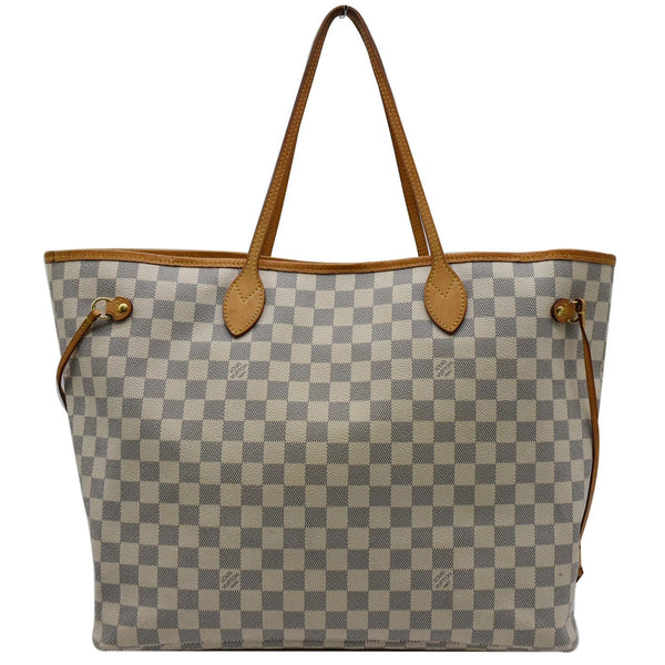 LOUIS VUITTON Neverfull GM Damier Azur Tote Shoulder Bag White