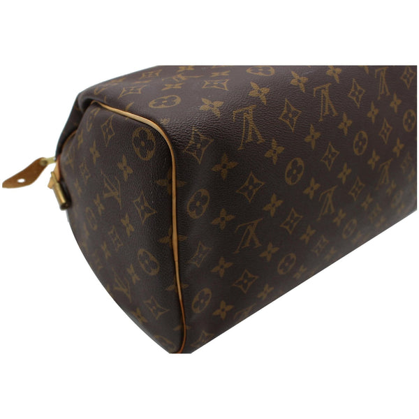 LOUIS VUITTON Speedy 35 Monogram Canvas Satchel Bag Brown