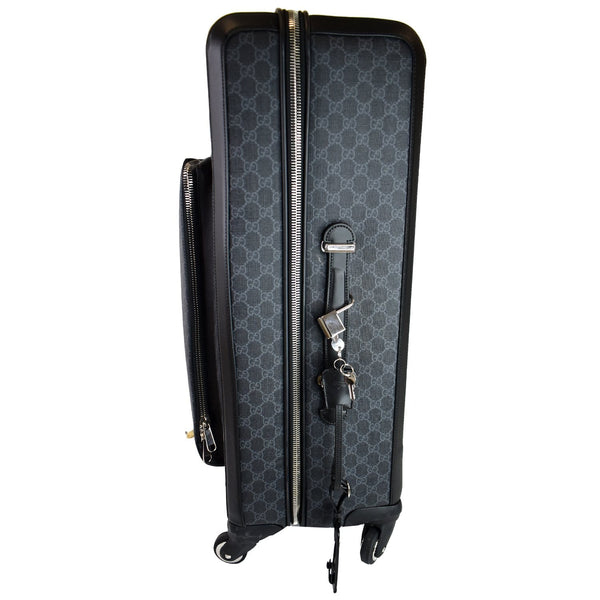 Gucci Supreme Monogram Large Four Wheel Suitcase Bag side preview