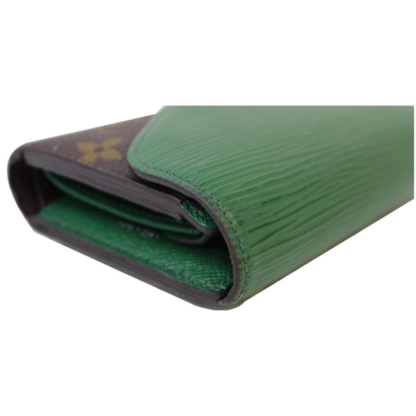Lv Marie-Lou Epi Monogram Canvas Compact Wallet Green
