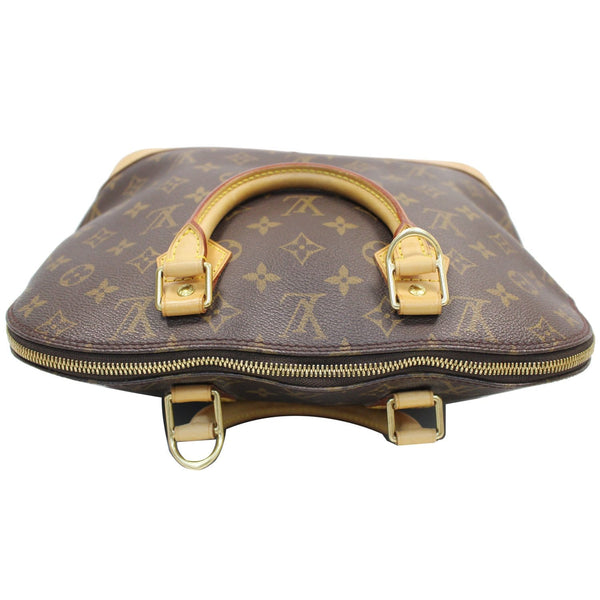Louis Vuitton Alma Monogram Canvas Satchel Bag Brown - zip