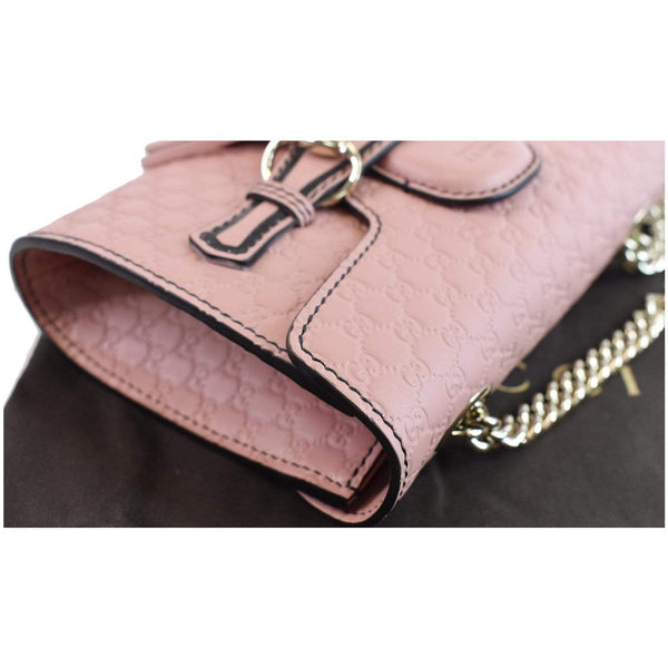 GUCCI Emily Mini Micro GG Guccissima Leather Shoulder Bag Pink 449636