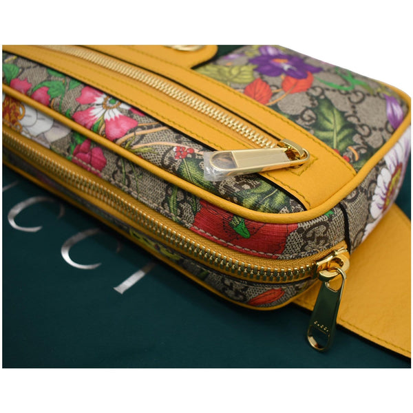 GUCCI Ophidia Flora GG Supreme Canvas Belt Messenger Bag Beige 574796