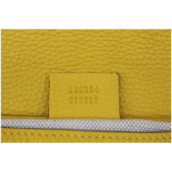 GUCCI Soho Chain Flap Leather Crossbody Bag Yellow 536224