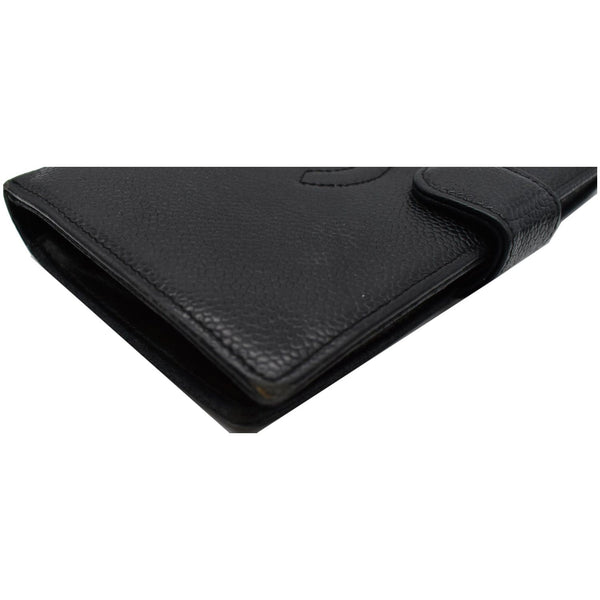 CHANEL Vintage CC Caviar Leather Bifold Wallet Black