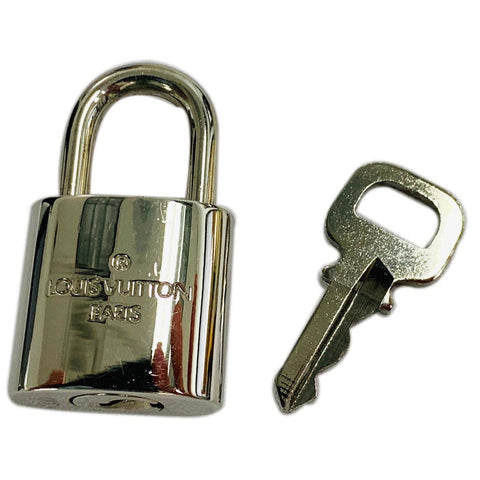 Louis Vuitton Lock & Key Set Silver Padlock Number 310 for sale
