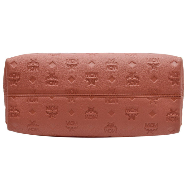 MCM Klara Medium Monogram Leather Hobo Bag Cocoa