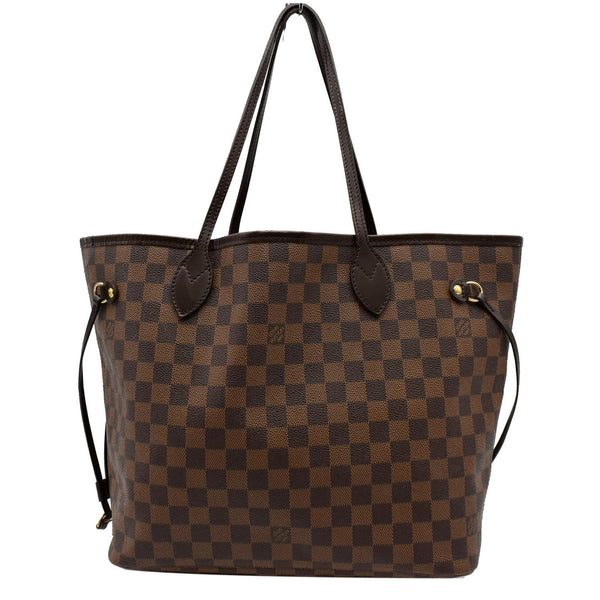 LOUIS VUITTON Neverfull MM Damier Ebene Tote Bag Brown