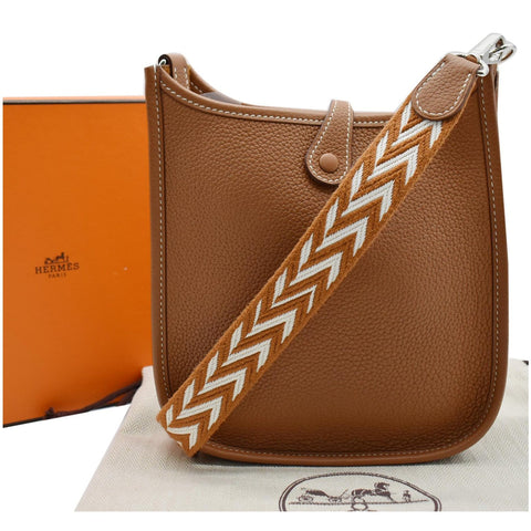 HERMES Evelyne TPM Clemence Leather Shoulder Bag Cuivre