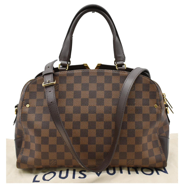 LOUIS VUITTON Kensington Bowling Damier Ebene Satchel Bag Brown