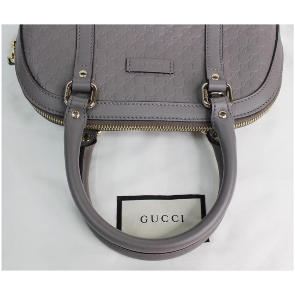 GUCCI Mini Dome Micro Guccissima Leather Shoulder Bag Grey 449654
