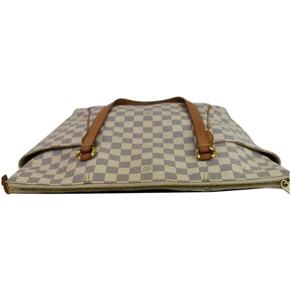 Louis Vuitton Totally MM Damier Azur Shoulder Bag White - top upside view