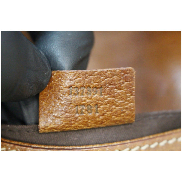 GUCCI Bambo Chain GG Signature Canvas Chain Shoulder Bag Beige 137391