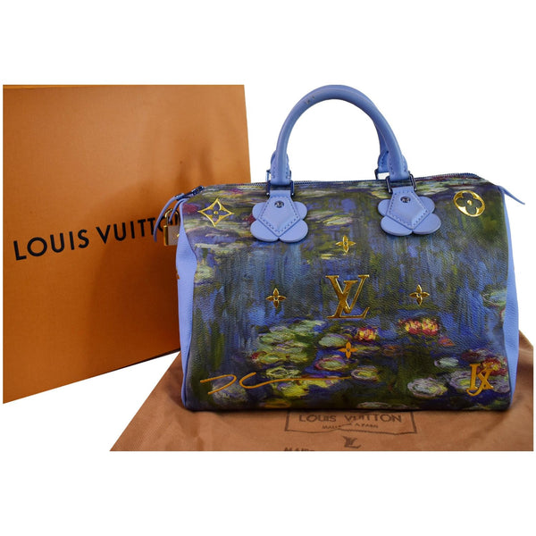 LOUIS VUITTON Masters Monet Speedy 30 Coated Canvas Satchel Bag Blue