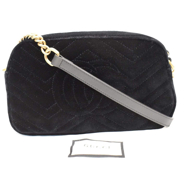 Gucci GG Marmont Small Velvet Shoulder Bag Black - backside preview | DDH