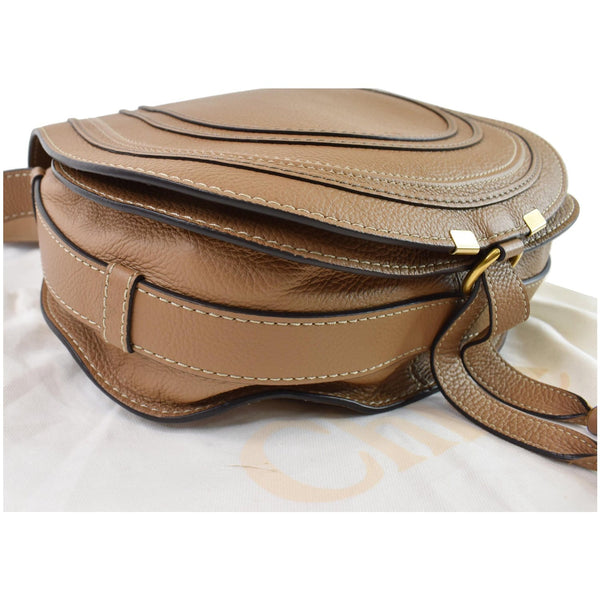 CHLOE Marcie Medium Pebbled Leather Crossbody Bag Brown