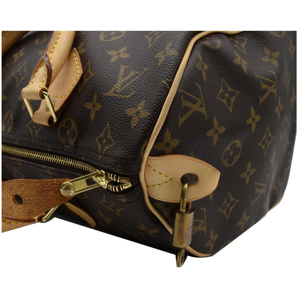 LOUIS VUITTON Speedy 30 Monogram Canvas Satchel Bag Brown