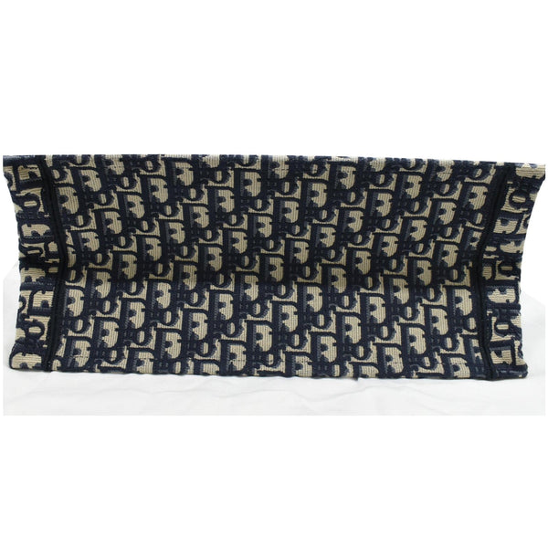 CHRISTIAN DIOR Book Medium Oblique Embroidery Tote Bag Blue