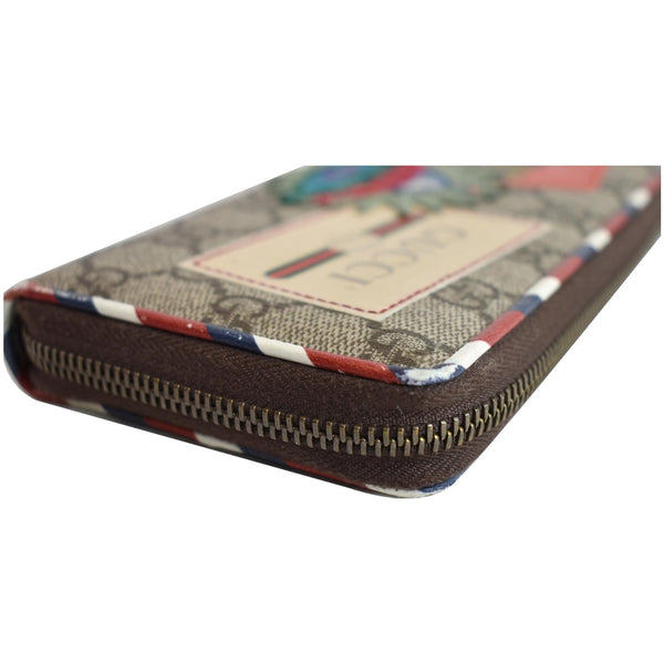 GUCCI Courrier GG Supreme Canvas Zippy Wallet Beige 473909