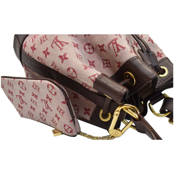 LOUIS VUITTON Mini Lin Mini Noe Monogram Satchel Bag Cherry Red
