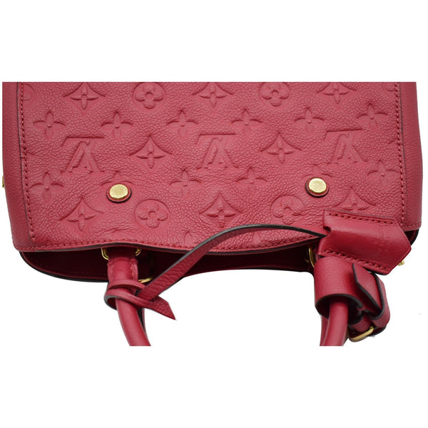 LOUIS VUITTON Montaigne BB Monogram Empreinte Leather Satchel Bag Dahlia