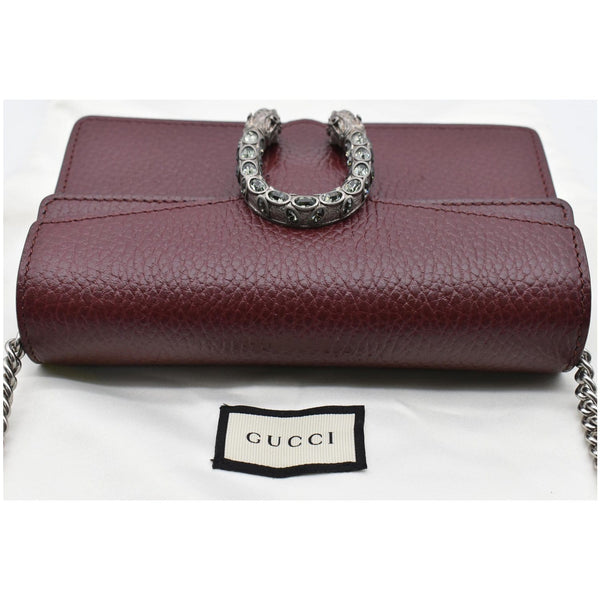 Gucci Dionysus Super Mini Leather Shoulder Bag Burgundy