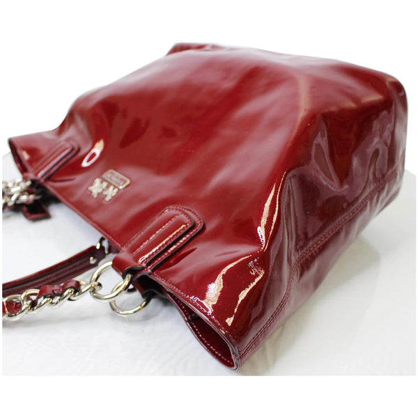 COACH 18770 Chelsea Patent Leather Shoulder Tote Bag Red