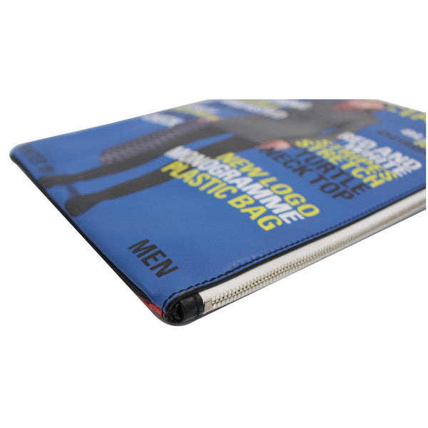 BALENCIAGA Magazine Print Leather Zippy Clutch Red/Blue - 20% OFF