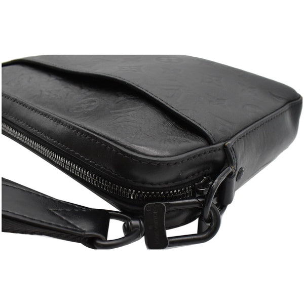 LOUIS VUITTON Duo Messenger Shadow Leather Crossbody Bag Black