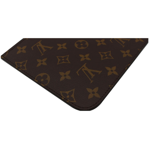 LOUIS VUITTON Neverfull Monogram Canvas Pochette Wristlet Pouch Brown