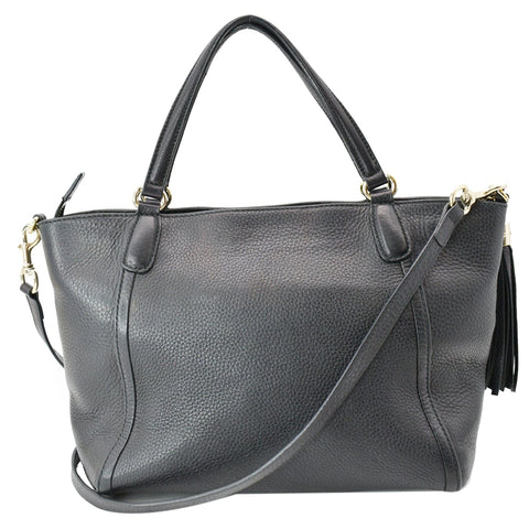 Gucci Soho Tassel Pebbled Leather Top Handle Crossbody Bag
