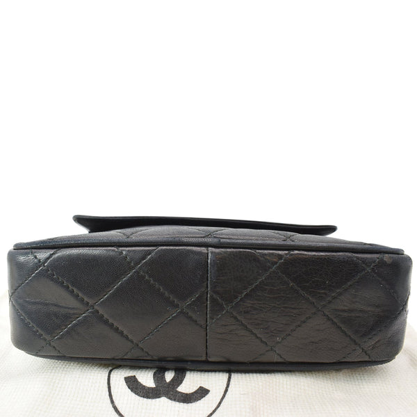 CHANEL Vintage Lambskin Leather Camera Shoulder Bag Black