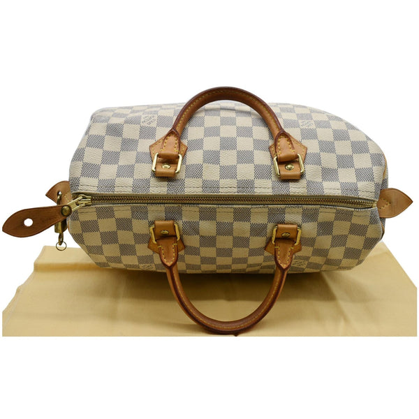 LOUIS VUITTON Speedy 30 Damier Azur Satchel Bag White