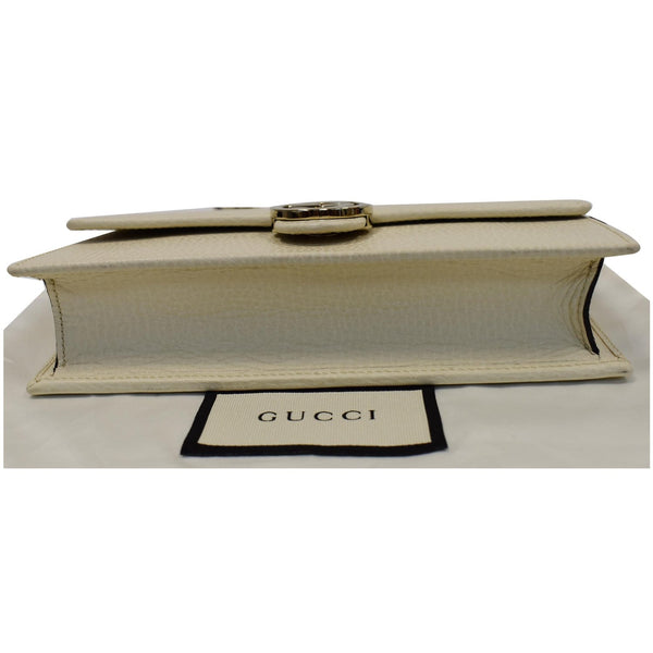 GUCCI GG Interlocking Pebbled Leather Crossbody Bag Ivory 615523
