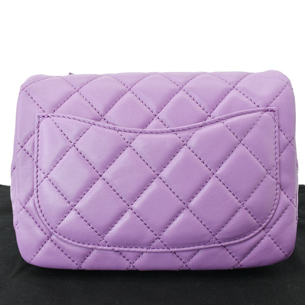 CHANEL 22S Mini Pearl Crush Square Flap Leather Crossbody Bag Purple
