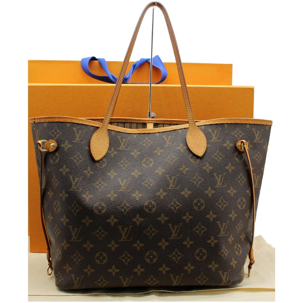 LOUIS VUITTON Neverfull MM Monogram Canvas Tote Bag Brown