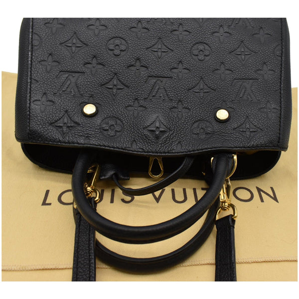 LOUIS VUITTON Montaigne BB Monogram Empreinte Leather Satchel Bag Black
