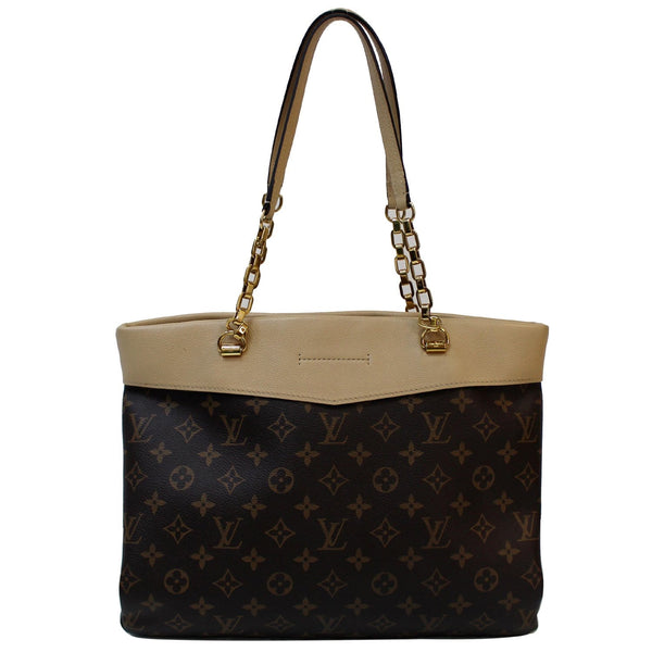 lv Pallas Chain Shopper Monogram Canvas Tote Bag