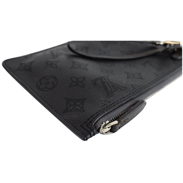 Louis Vuitton Wristlet Pochette Leather Mahina Girolata Pouch - black corner