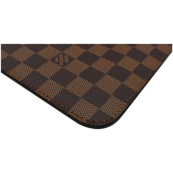 LOUIS VUITTON Neverfull MM Damier Ebene Pochette Wristlet Pouch Brown