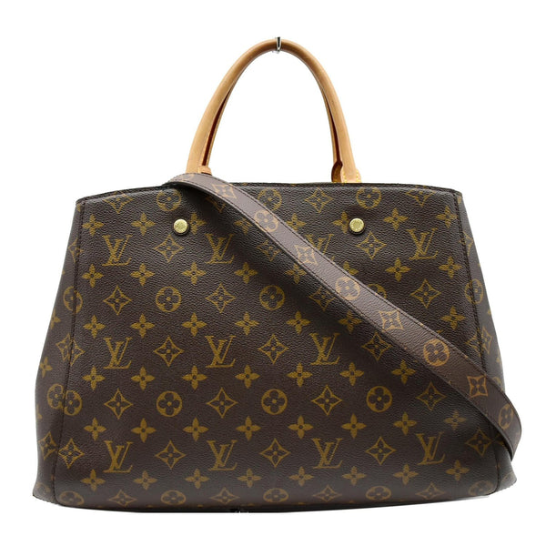 LOUIS VUITTON Montaigne GM Monogram Canvas Shoulder Bag Brown