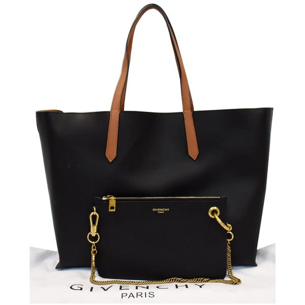 GIVENCHY Medium GV Calf Leather Shopper Tote Bag Black
