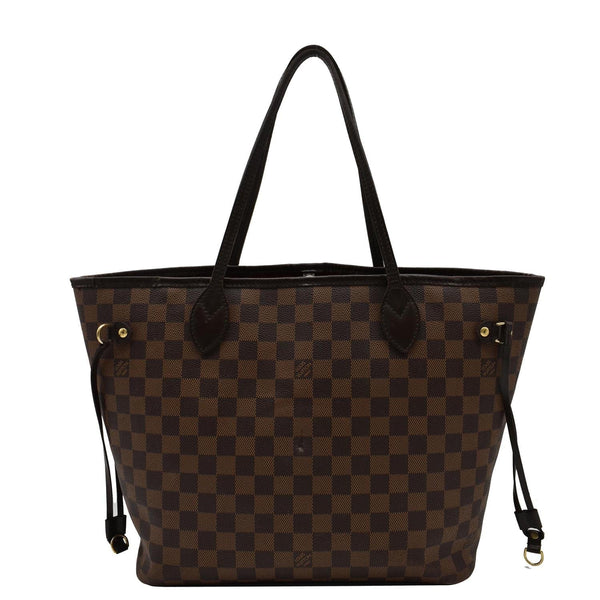 LOUIS VUITTON Neverfull MM Damier Ebene Tote Bag Brown