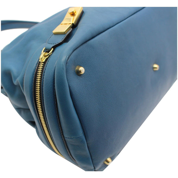 CHLOE Cary Zipped Leather Tote Bag Blue