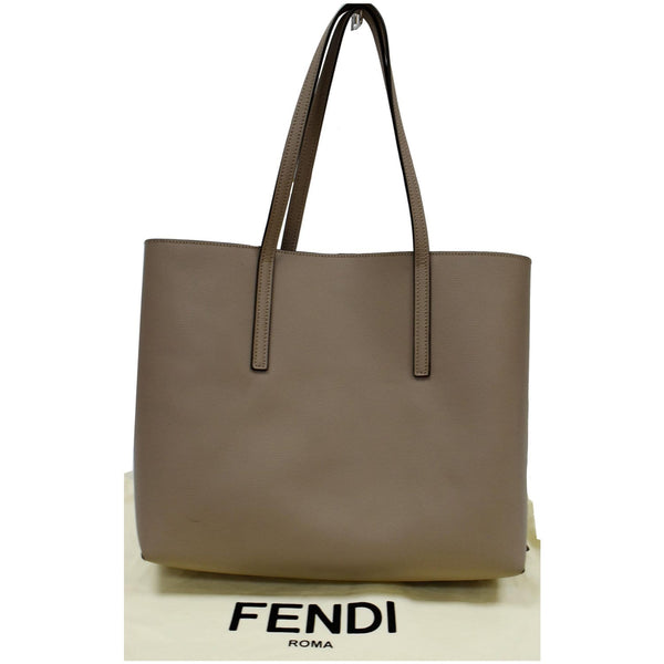 FENDI F Logo Calfskin Leather Shopping Tote Bag Taupe - Final Sale