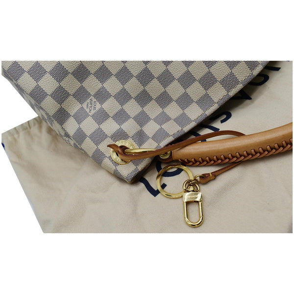 LOUIS VUITTON Artsy MM Damier Azur Shoulder Bag White